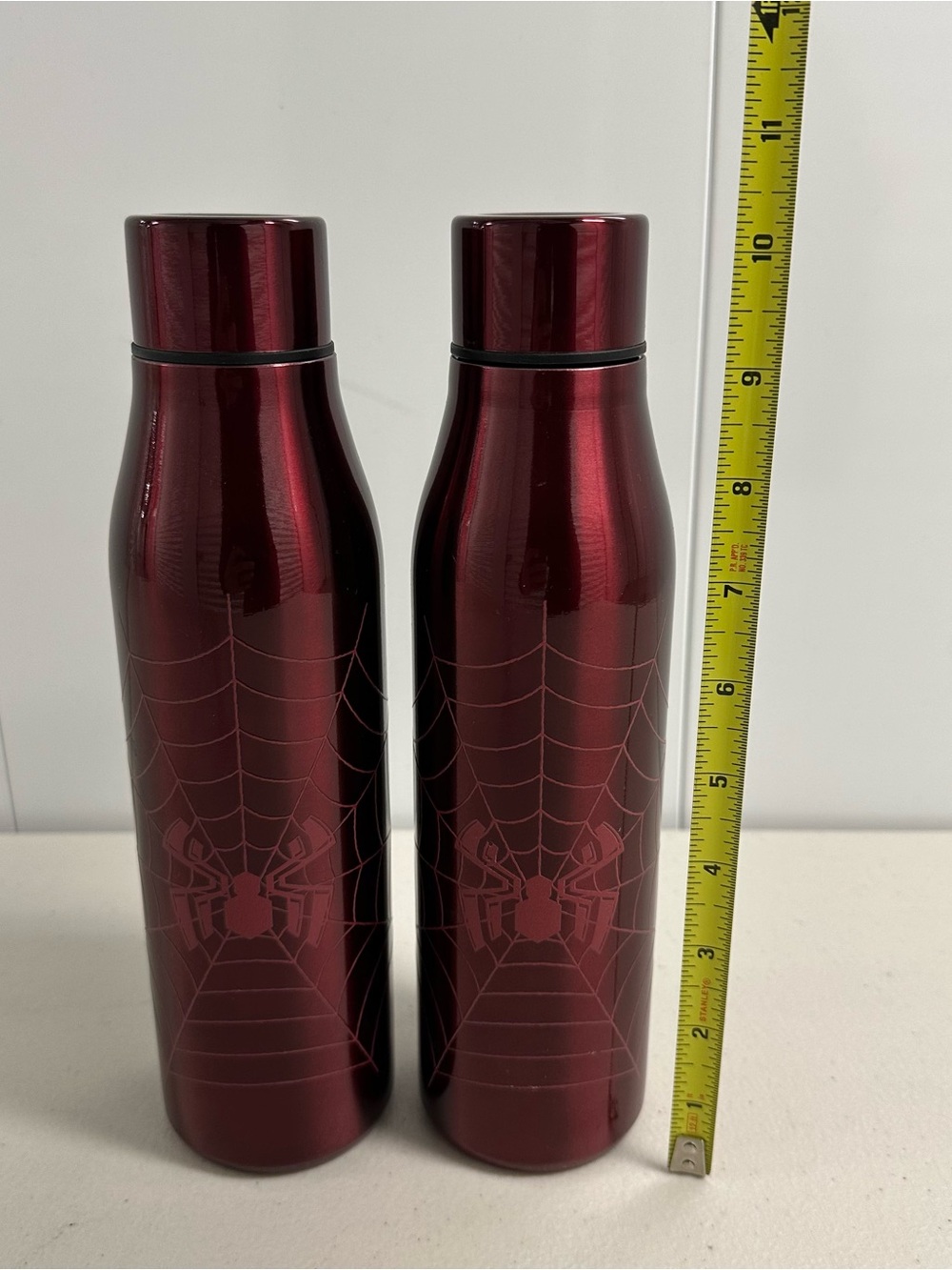Set of 2 Marvel Disney Spiderman Stainless Steel Water Bottles - Brand New